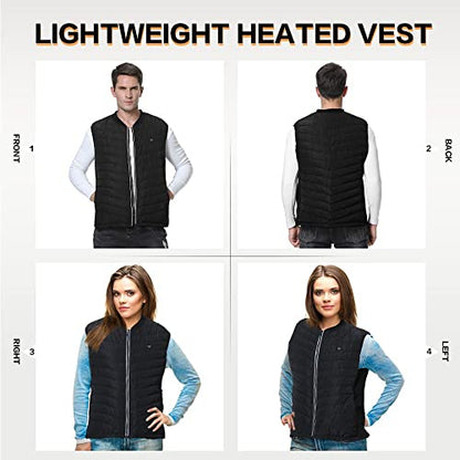 CPHST Heated Vest for Men Women, USB Electric Heated Jacket With Battery Pack Included,Lightweight Warm Vest Outdoor