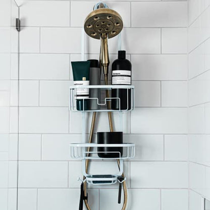 PROBEAUTIFY Hanging Shower Caddy Over Shower Head - White Shower Caddy Hanging - Shower Caddy and Shower Rack for Ultimate Convenience