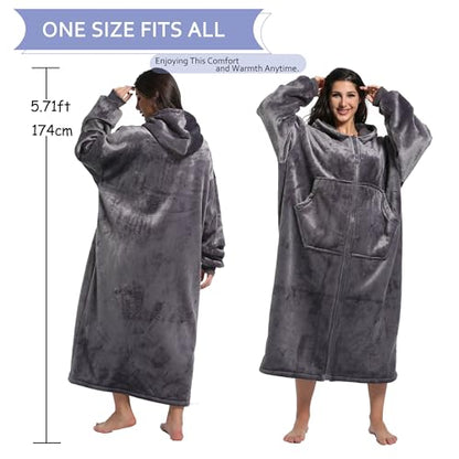 NIMOJIRO Wearable Blanket,Winter Oversized Blanket Hoodie With Huge Pockets Comfortable Soft And Fluffy for Adult Women Men…