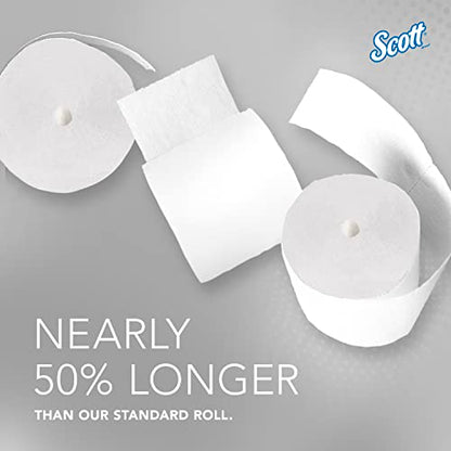 Scott Kimberly-Clark 4007 Essential Coreless High-Capacity Standard Roll Toilet Paper, 2-Ply, White, Pack of 36,000