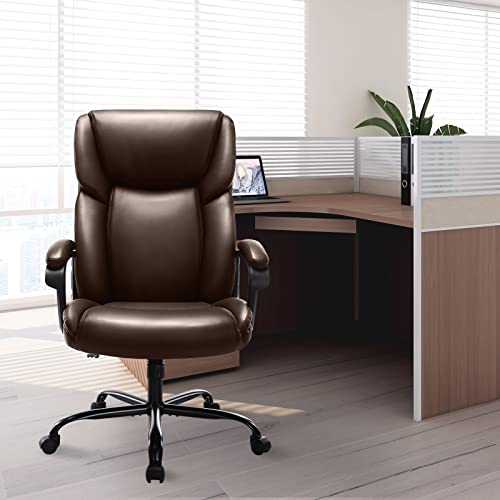 ZUNMOS PU Leather Office Chair, Brown