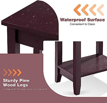 yoyomax Tall End Table, 2-Tier Small Side Table, 29'' Nightstand for Bedroom/Living Room, Modern End Stand with Sturdy Metal Frame,1-Pack, Expresso