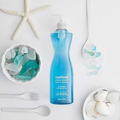 Method Gel Dish Soap, Sea Minerals, Biodegradable Formula, Tough on Grease, 18 Fl Oz (Pack of 6)