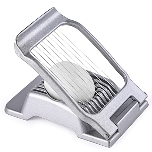 Yuzxaun Slicer for Hard Boiled Eggs, Stainless Steel Wire, Heavy Duty Aluminium Egg Cutter Dishwasher Safe for Strawberry Soft Fruit