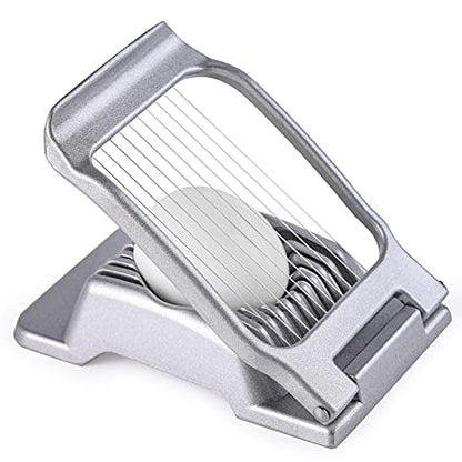 Yuzxaun Slicer for Hard Boiled Eggs, Stainless Steel Wire, Heavy Duty Aluminium Egg Cutter Dishwasher Safe for Strawberry Soft Fruit