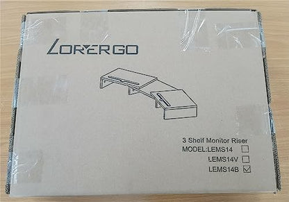 LORYERGO Dual Monitor Stand - [Upgraded] Monitor Stand w/ 2 Slots for Phone & Tablet, Dual Monitor Riser, Length and Angle Adjustable, Computer Stand for Monitor, Laptop, Tablet (Black)