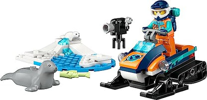 LEGO City Arctic Explorer Snowmobile 60376 Building Toy Set, Snowmobile Playset with Minifigures and 2 Seal Figures for Imaginative Role Play, Fun Gift Idea for 5 Year olds