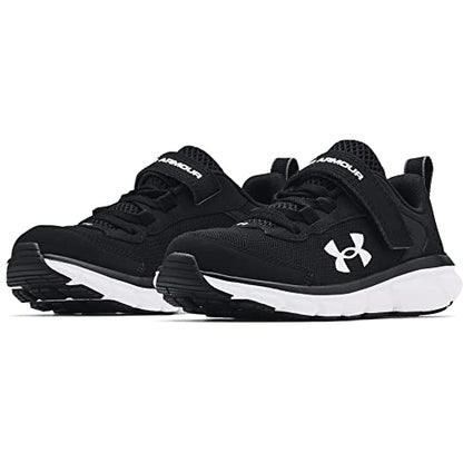 Under Armour boys Pre School Assert 9 Alternate Closure Sneaker, Black/White, 3 Little Kid US