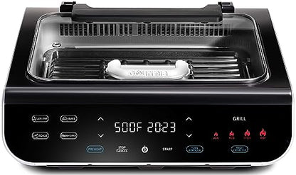 Gourmia Smokeless Indoor Grill & Air Fryer raclette grill with Smoke Extracting Technology Extra-Large Nonstick Cooking electric grill indoor Korean BBQ Style 6 Quart FoodStation™