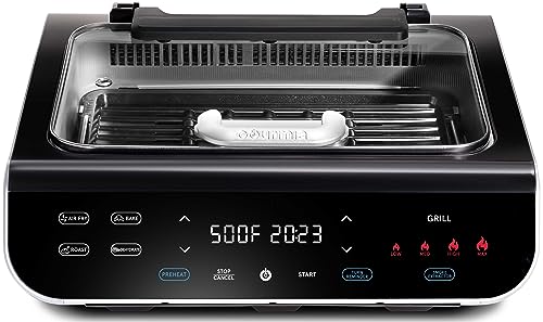 Gourmia Smokeless Indoor Grill & Air Fryer raclette grill with Smoke Extracting Technology Extra-Large Nonstick Cooking electric grill indoor Korean BBQ Style 6 Quart FoodStation™