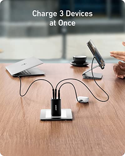 Anker USB C Charger, 735 Charger (Nano II 65W), iPad Charger, PPS 3-Port Fast Compact Foldable for MacBook Pro/Air, iPad Pro, Galaxy S23, Dell XPS 13, Note 20/10+, iPhone 14/Pro, Steam Deck, and More