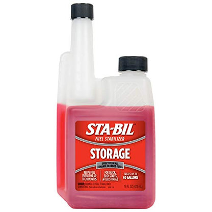 STA-BIL Storage Fuel Stabilizer - Keeps Fuel Fresh for 24 Months - Prevents Corrosion - Gasoline Treatment that Protects Fuel System - Fuel Saver - Treats 40 Gallons - 16 Fl. Oz. (22207-12PK)
