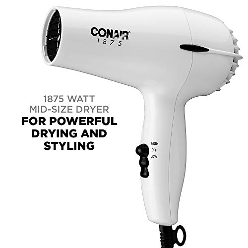 Conair Hair Dryer, 1875W Mid-Size Blow Dryer