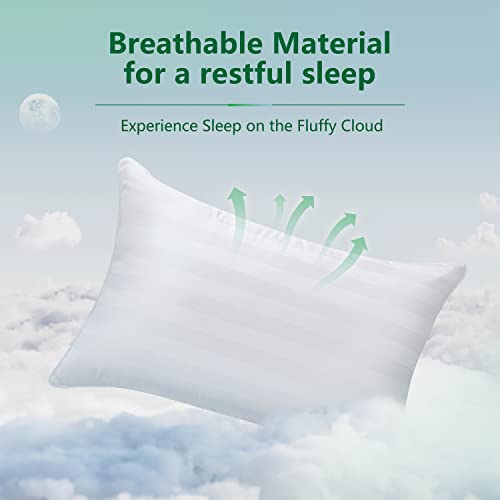 COZSINOOR Hotel Grade Queen Size Cooling Bed Pillows: Set of 2, Down Alternative Microfiber Fill - Specially Designed for Side, Back & Stomach Sleepers, Providing Breathable and Skin-Friendly Comfort