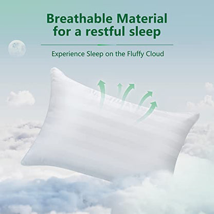 COZSINOOR Hotel Grade Queen Size Cooling Bed Pillows: Set of 2, Down Alternative Microfiber Fill - Specially Designed for Side, Back & Stomach Sleepers, Providing Breathable and Skin-Friendly Comfort