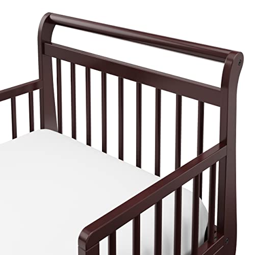 Graco Classic Sleigh Toddler Bed with Premium Foam Crib and Toddler Mattress - Espresso