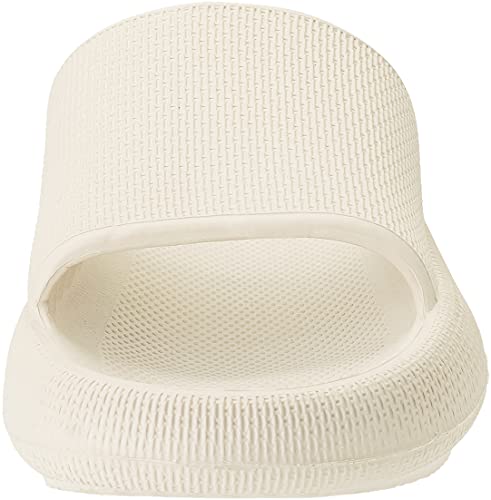 Joomra Shower Slippers for Women Mens Massage Foam Pillow House Shower Bath Bathroom Home Platform Sandals Slipers Cushion Cloud Slides for Ladies Female Male Sandles Beige 39-40