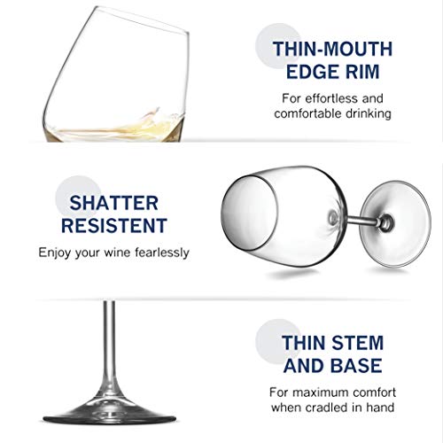 Paksh Novelty Glass Drinking Cup, Wine Glasses - - Wine Glass Set for Parties, Weddings, Gifting - Clear Wine Glass, for Red and White Wine - Christmas Gift for Women & Men, 15 Fluid Ounces