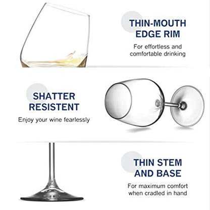 Paksh Novelty Italian White Wine Glasses - - Wine Glass Set for Parties, Weddings, Gifting - Clear Wine Glass, for Red and White Wine - Christmas Gift for Women & Men