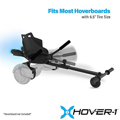 Hover-1 Falcon 1 Hoverboard Seat Attachment Turbo Light, Transform Your Hoverboard into Go-Kart, Black