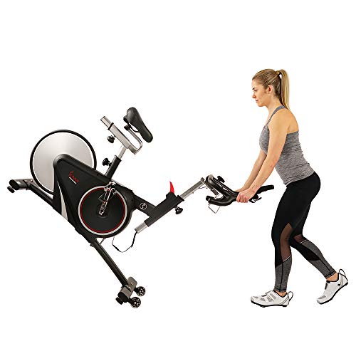 Sunny Health & Fitness Magnetic Rear Belt Drive Indoor Cycling Exercise Bike with RPM Cadence Sensor - SF-B1709, Black