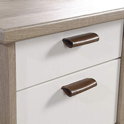 Sauder Anda Norr Executive Desk, L: 56.3" x W: 22.13" x H: 29.53", Sky Oak Finish