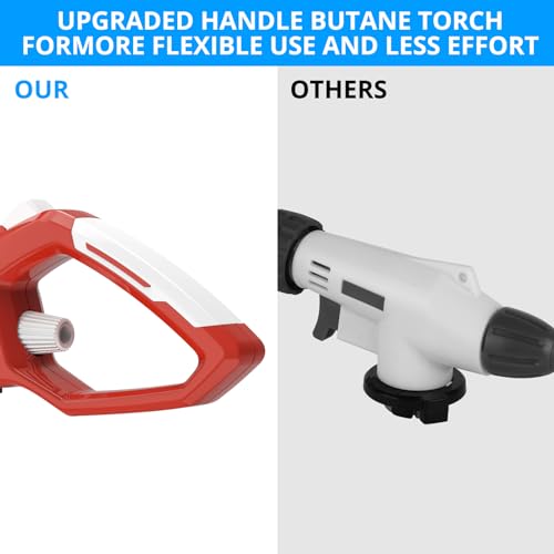 Sondiko Butane Torch lighter, Kitchen Torch Head with Adjustable Flame, Culinary Blow Torch for Desserts, Creme Brulee, and Baking(Butane Gas Is Not Included)