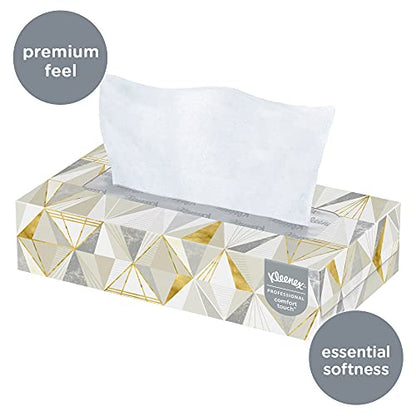 Kleenex Professional Facial Tissue for Business (03076), Flat 12 Boxes / Convenience Case, 125 Tissues / Box, 1,500 Tissues / Case, White