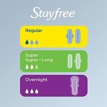 Stayfree Stayfree Ultra Thin Pads, Overnight With Wings, 14 Count (Pack of 8)