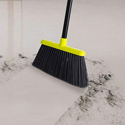 Long Handle Broom and Dustpan Set Broom Set Cleaning Supplies Upright Dust Pan Combo for Home Kitchen Office Lobby Floor Indoor Outdoor Dustpan Broom Set