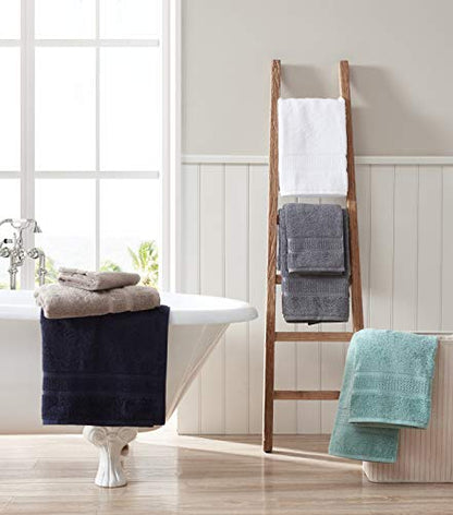 Nautica - 6 Piece Bath Towels, Absorbent & Fade Resistant Cotton Towel Set, Fashionable Bathroom Decor (Oceane Turquoise, 6 Piece)