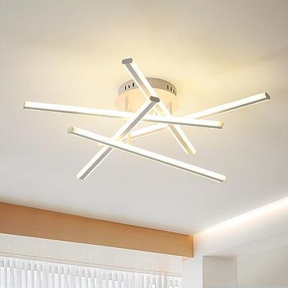 YEEZONE LED Ceiling Light, Modern LED Flush Mount Light, with Memory Remote Control Dimmable 3000K-6500K for Dining Room, Living Room, Kitchen, Bedroom, Office (White)