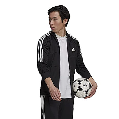 adidas Men's AEROREADY Sereno Cut 3-Stripes Slim Track Top, Black/White, Small