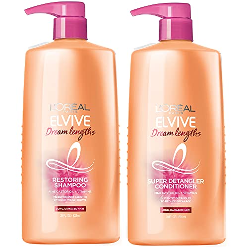 L’Oréal Paris Elvive Dream Lengths Shampoo and Conditioner Kit, Paraben Free, 1 kit