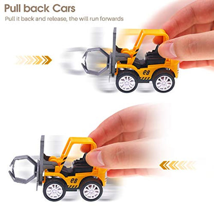 3 otters Mini Construction Vehicles for Construction Party Favors, 12PCS Pull Back Engineering Vehicles for Kids Ages 3 and up, Party Supplies Favors Birthday Gift