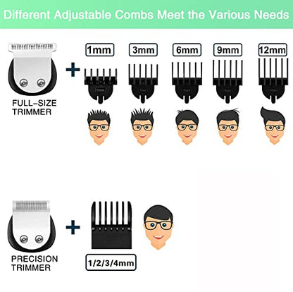 Brightup Beard Trimmer for Men - 19 Piece Mens Grooming Kit with Hair Clippers, Electric Razor, Shavers for Mustache, Body, Face, Nose and Ear Hair Trimmer, Gifts for Men, FK-8688T
