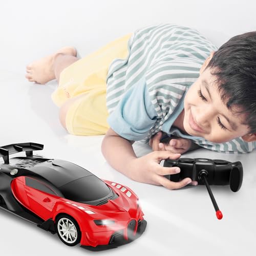 GaHoo Remote Control Car for Kids - 1/16 Scale Electric Remote Toy Racing, with Led Lights Rechargeable High-Speed Hobby Toy Vehicle, RC Car Gifts for 4 5 6 7 8 9 Years Boys Girls (Red)