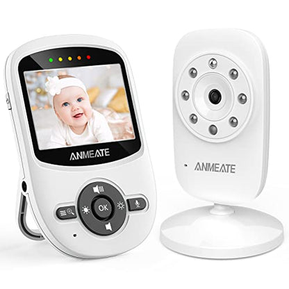 Video Baby Monitor with Digital Camera, ANMEATE Digital 2.4Ghz Wireless Video Monitor with Temperature Monitor, 960ft Transmission Range, 2-Way Talk, Night Vision, High Capacity Battery