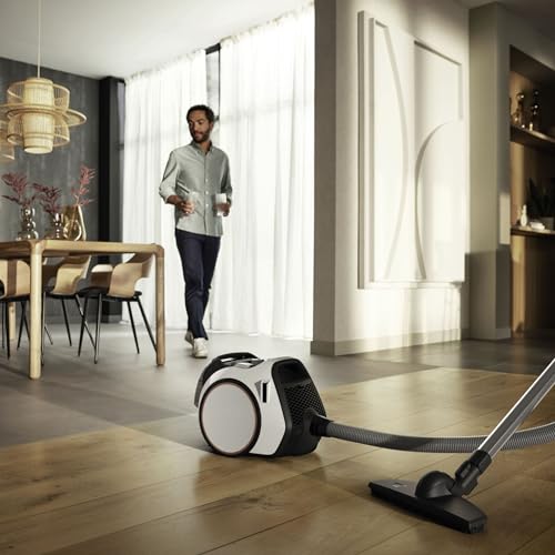 Miele Boost CX1 Parquet Canister Vacuum, White/Rose
