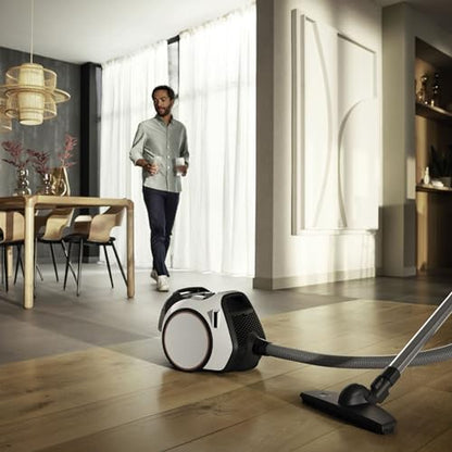 Miele Boost CX1 Parquet Canister Vacuum, White/Rose