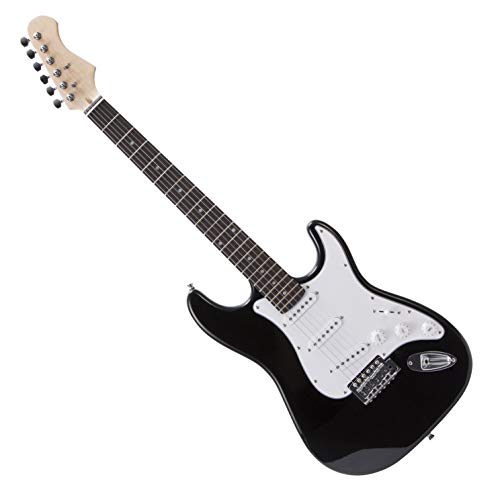 RockJam Electric Guitar Superkit with 10-watt Amp, Gig Bag, Picks & Online Lessons 6 String Pack, Right, Black, Full (RJEG03-SK-BK)
