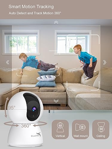 Smart Baby monitor with camera and 2-Way Audio, 2K 4MP QHD Indoor Camera with Night Vision, Home Security Camera Dog Pet Monitor with App, Motion Sensor Detection WiFi Alexa Camera Smartphone