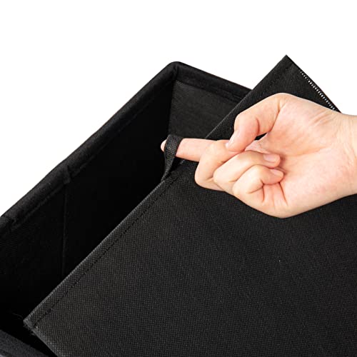 Otto & Ben Folding Box Chest with Memory Foam Seat, Tufted Faux Leather Small Ottomans Bench Foot Rest Stool, Black