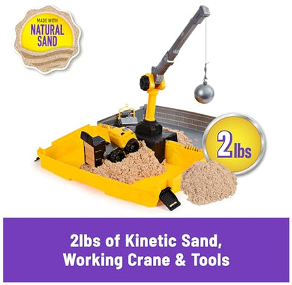 Kinetic Sand, Construction Site Folding Sandbox with Toy Truck and 2lbs of Play Sand, Sensory Toys, for Kids Ages 3 and up