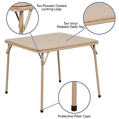 Flash Furniture Mindy Kids Tan 5 Piece Folding Table and Chair Set