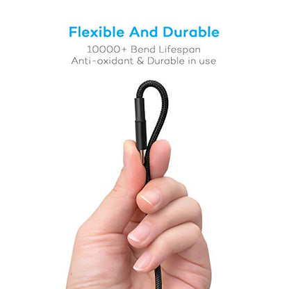 SEIPOG 4 in1 Multi Charger Cable Nylon Braided, 3A 4FT Universal Chargers for All Devices with Type-C/Micro USB Port, USB Charging Cable for All Cell Phones and More (Black, 2Pack)