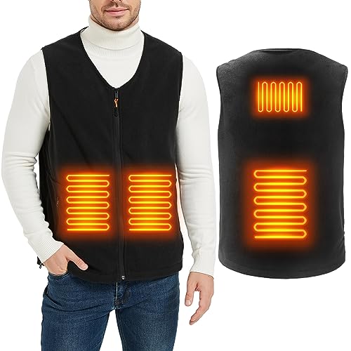 ISOPHO Heated Vest for Men and Women, USB Charging Vest Heating for 8 Hours, Electric Heated Jacket for Outdoor Work Black M(Power Bank NOT Include)