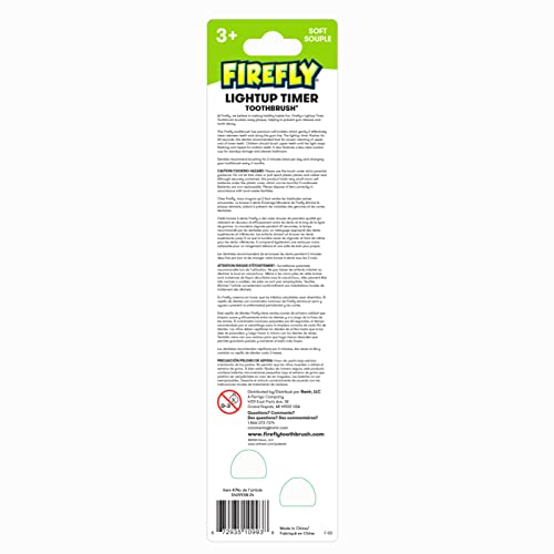 Firefly Light-Up Timer Kids Toothbrush with Suction Cup, Soft - 2 Count (Pack of 1), Assorted