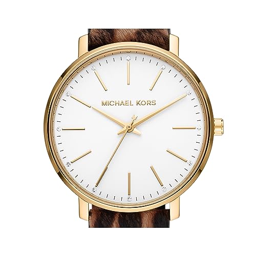 Michael Kors Women's Pyper Gold-Tone Stainless Steel and Cheetah Print Leather Band Watch (Model: MK4751)