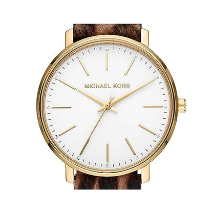 Michael Kors Women's Pyper Gold-Tone Stainless Steel and Cheetah Print Leather Band Watch (Model: MK4751)